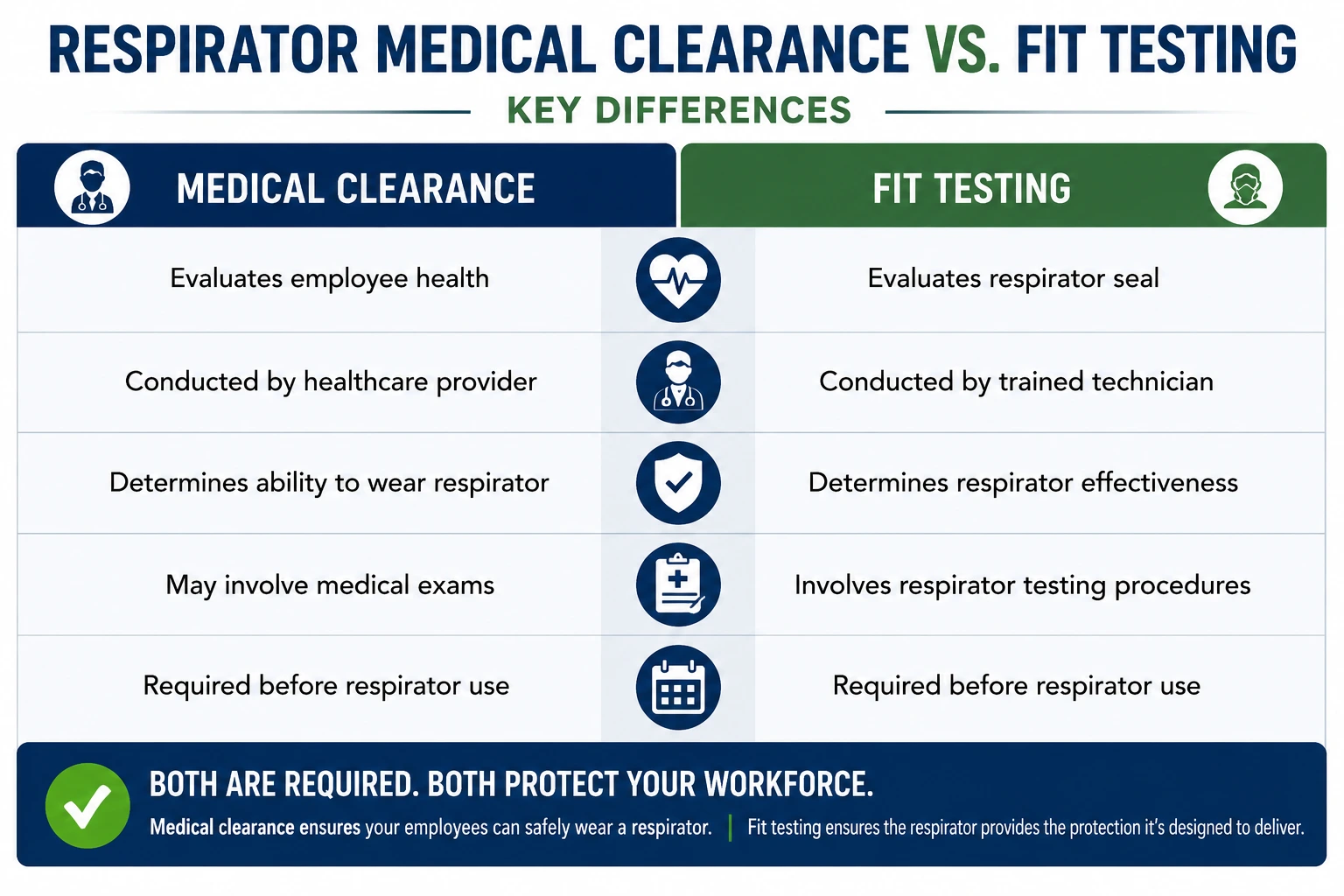 Respirator clearance vs. fit testing