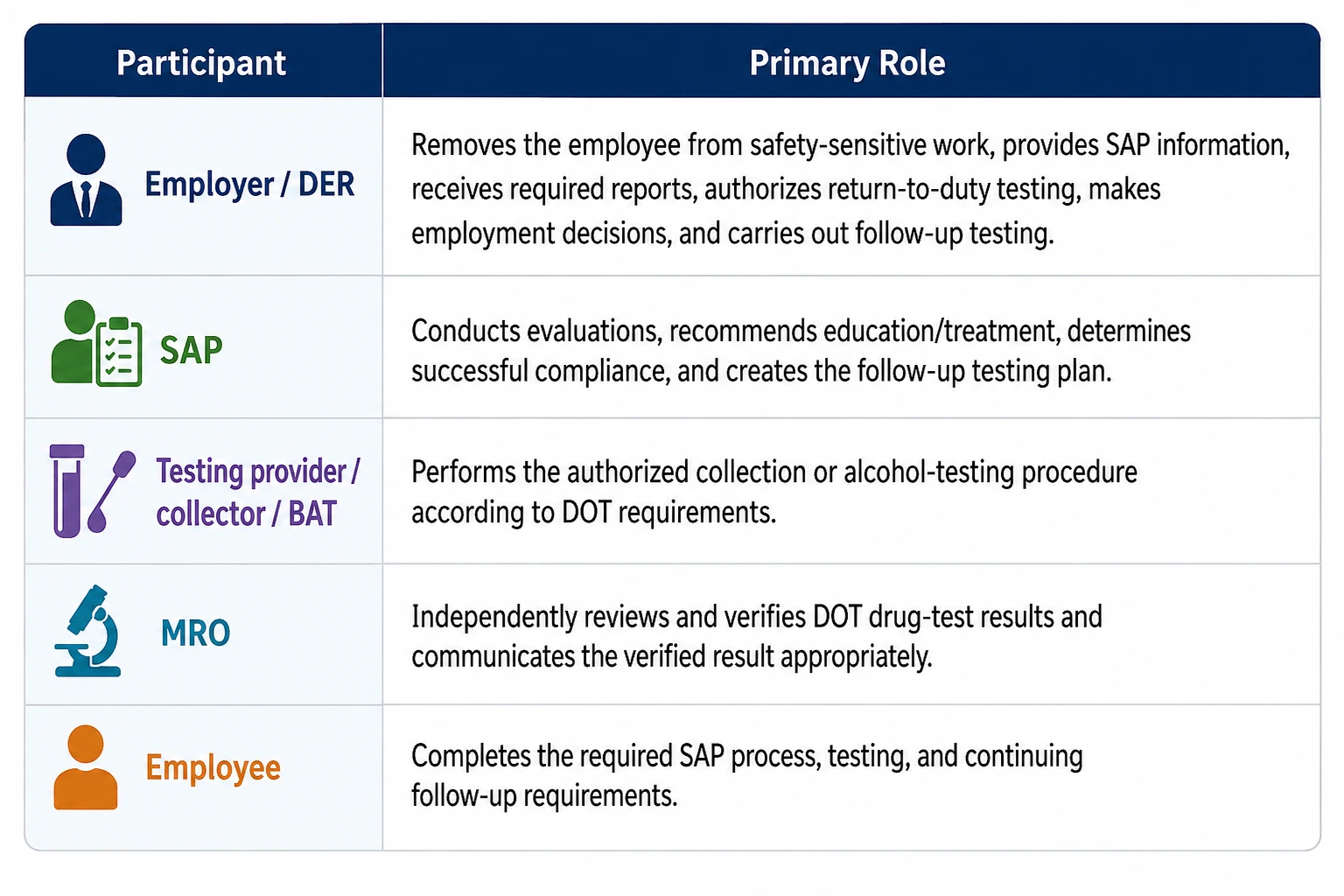DOT Participant Roles Infographic